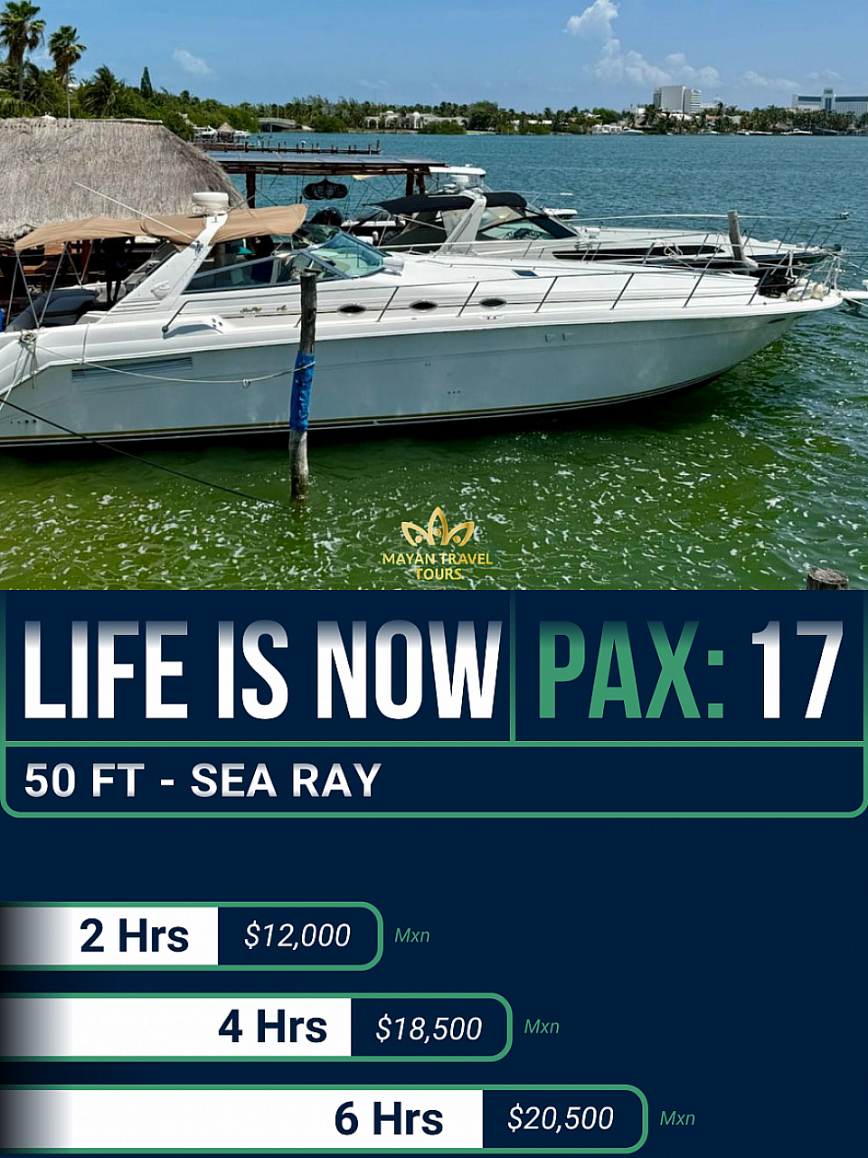 LIFE IS NOW YATE DE 50 PIES PARA 17 PAX