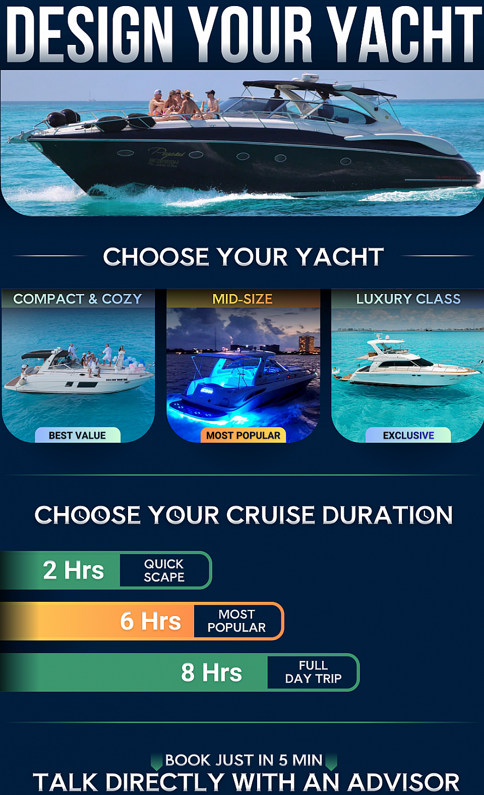 duración de renta alquiler en yate