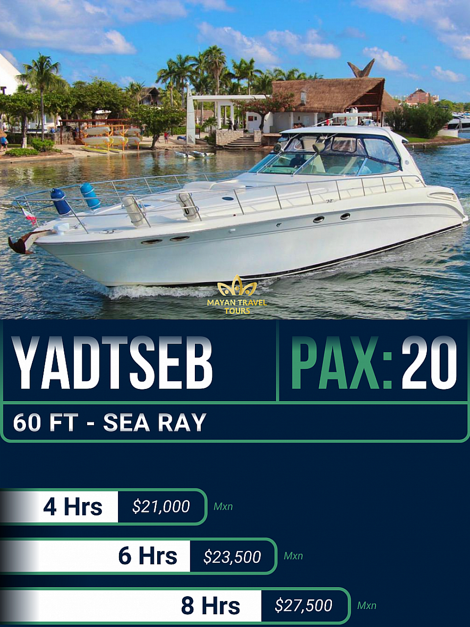 YADTSEB YATE YACHT 60 FOOT PIES SEA RADY EN RENTA EN CANCUN
