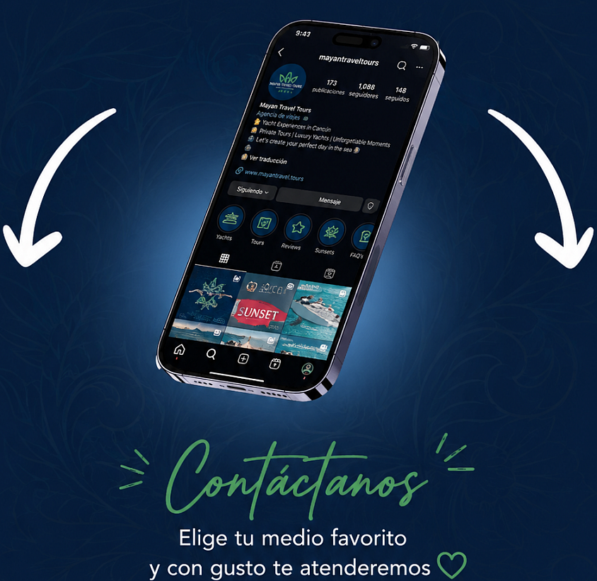 Contacto mayan travel tours y redes sociales
